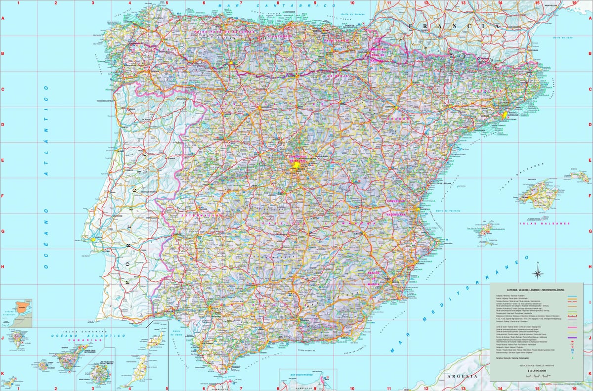etiquetado mapa de España