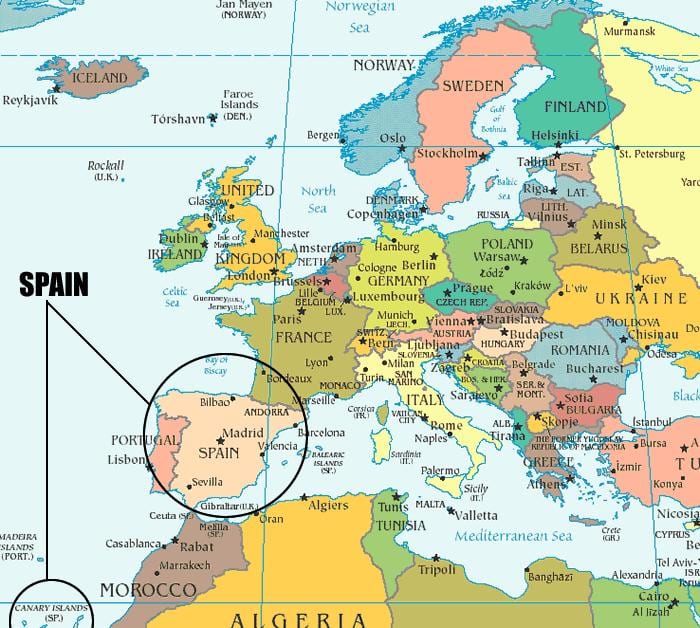 mapa con España