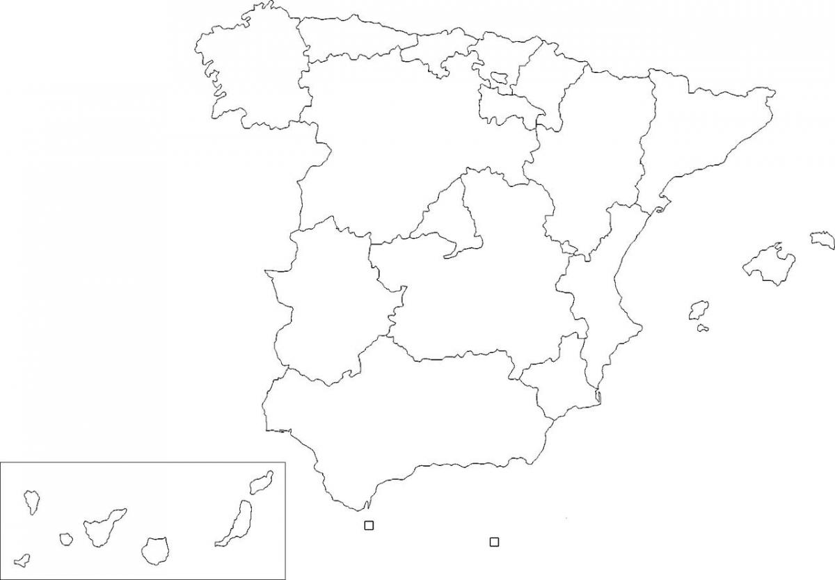 Espa A Mapa En Blanco Mapa De Espa A El Sur De Europa Europa   España Mapa En Blanco 