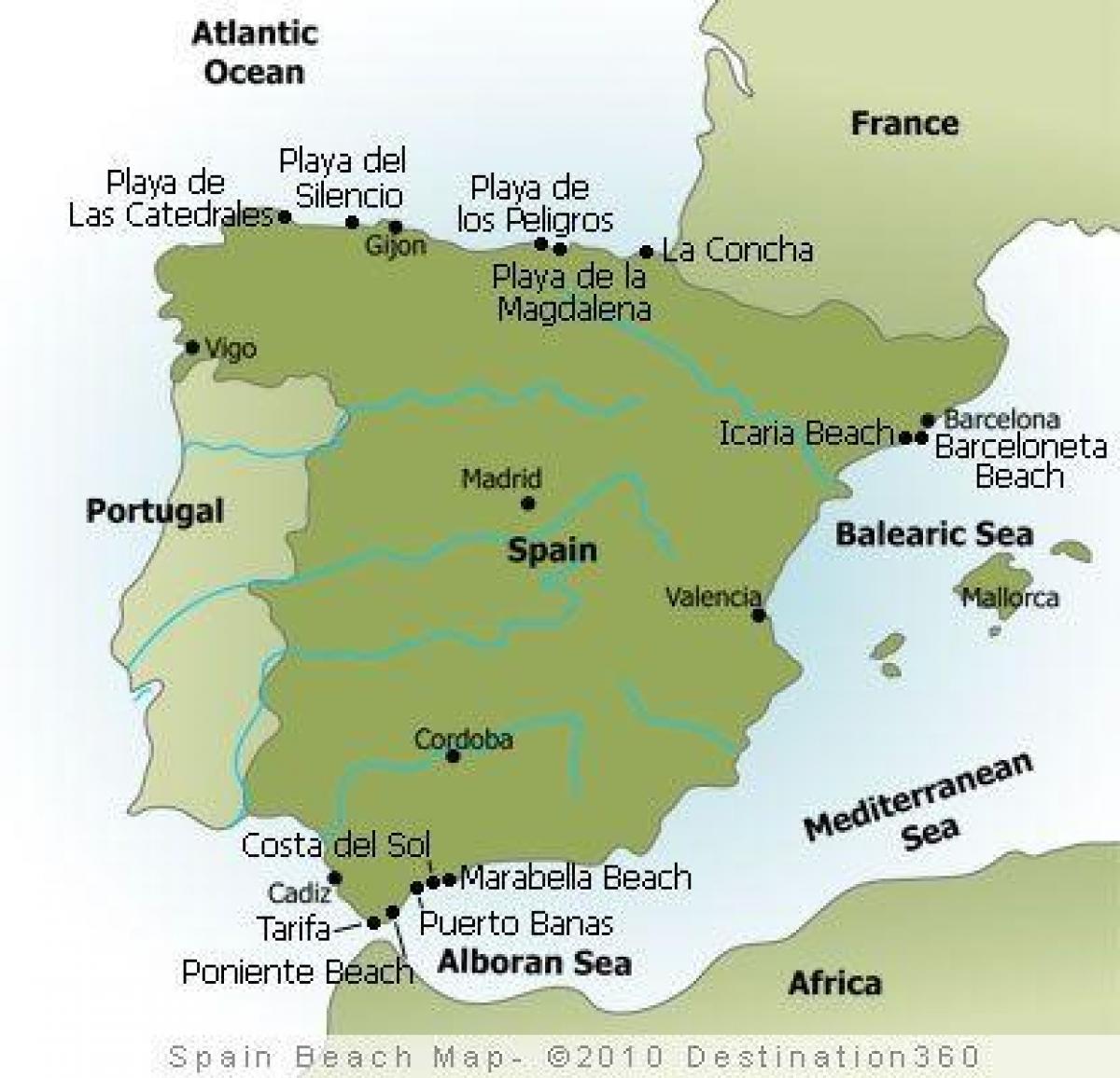 mapa de playas de España