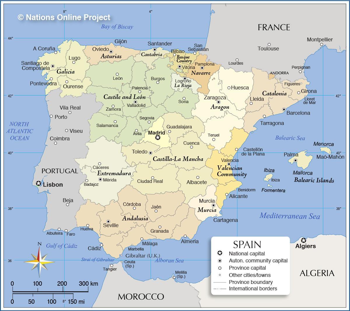 España Regiones Del Mapa 