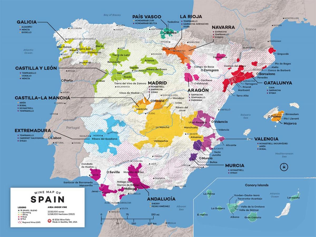 vinos de España mapa
