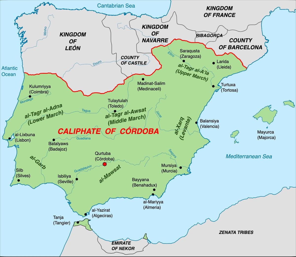 mapa de la España musulmana
