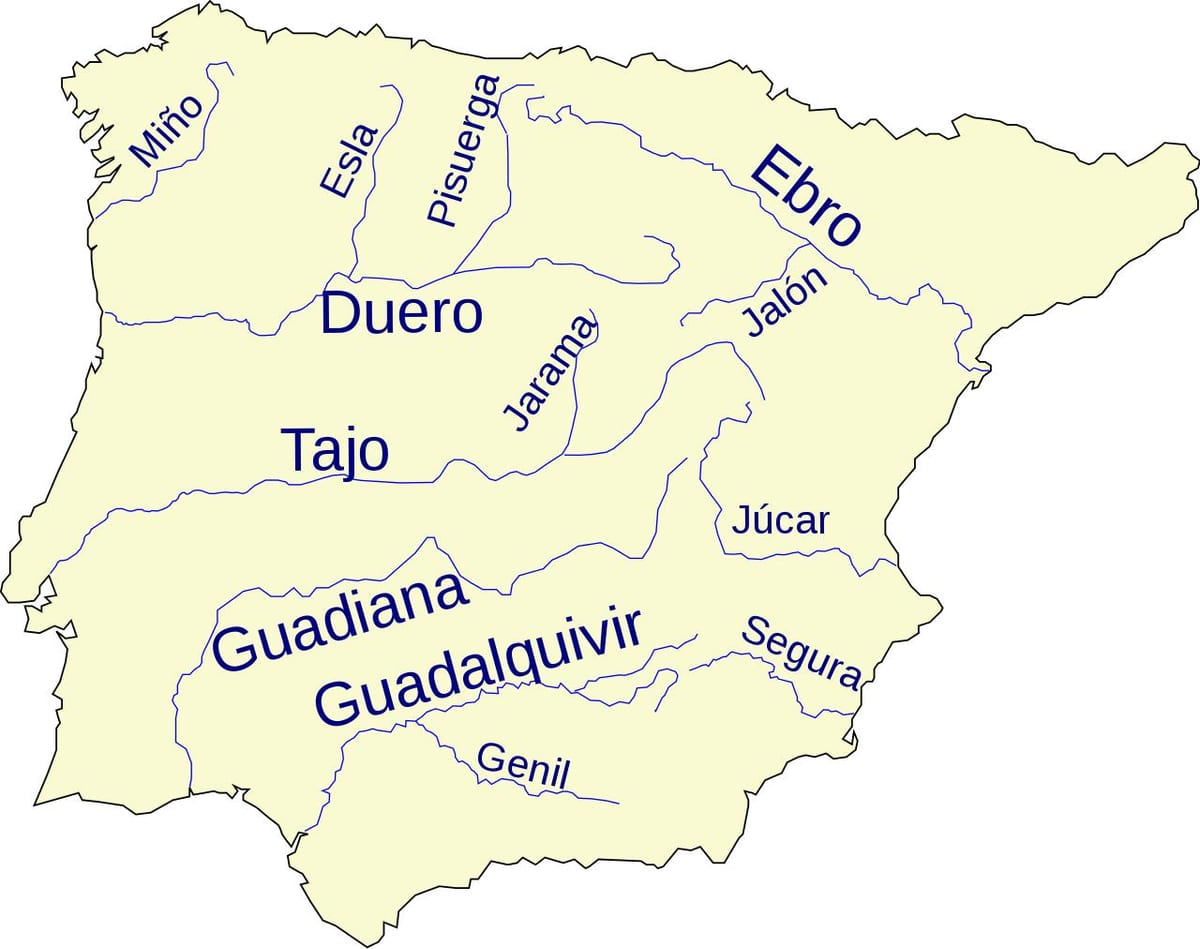 España mapa del río