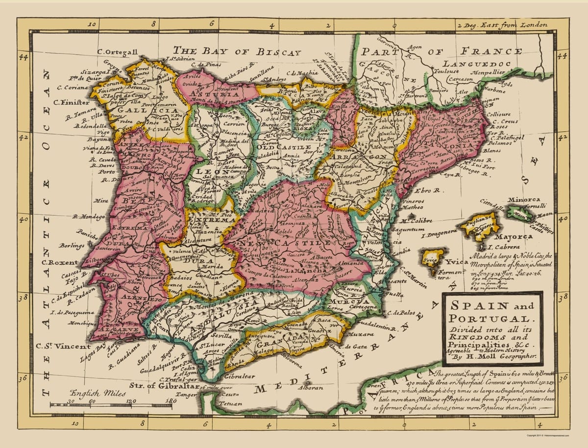 antiguo mapa de España