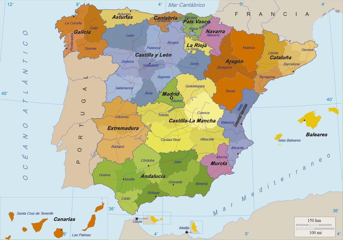 mapa de España y sus islas