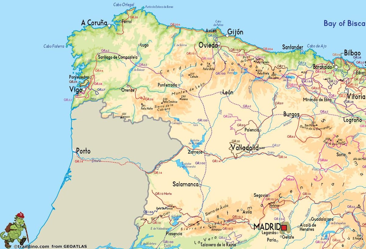 mapa de España occidental