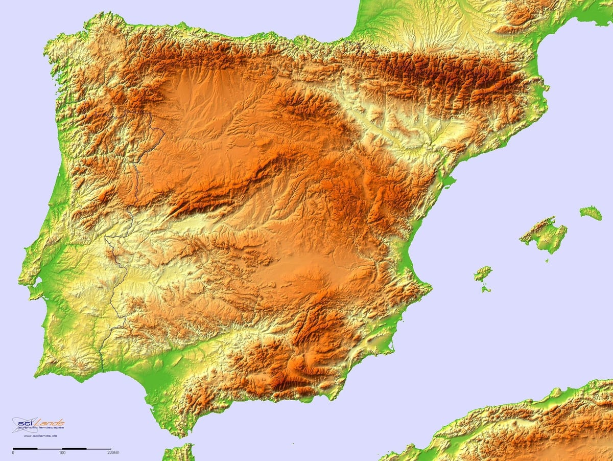 mapa de España de socorro