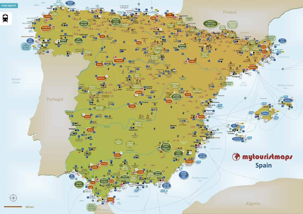 mapa de España de turista