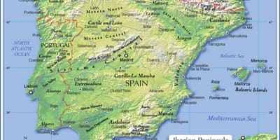 Mapa topográfico de España