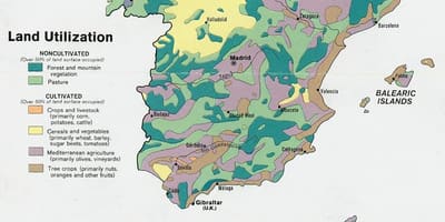 Mapa de España de la agricultura