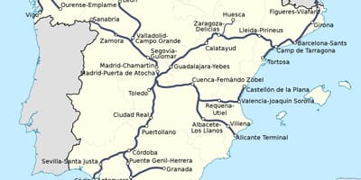 Trenes Ave de España mapa de la ruta