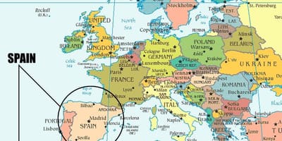 Mapa con España