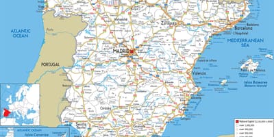 España mapa de la ruta