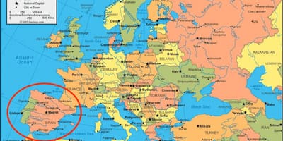 Mapa de España y de europa