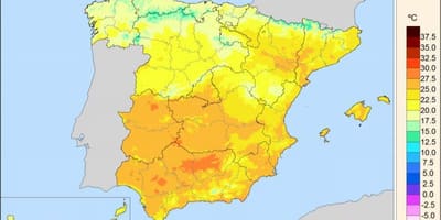 Mapa de España de la temperatura