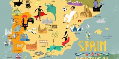 España mapa turístico de las ciudades