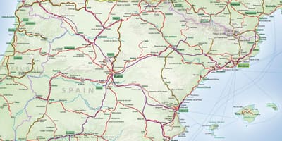 Mapa de España de ferrocarril