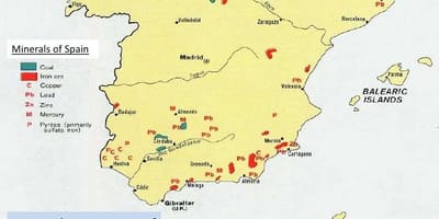 Mapa de España recursos naturales