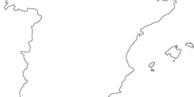 Esquema del mapa de España con las ciudades