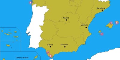 Mapa de las mejores playas de España