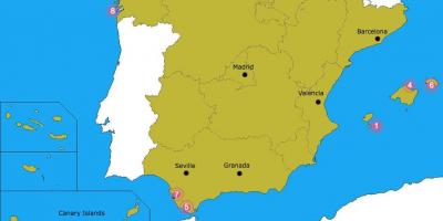 Mapa de las mejores playas de España