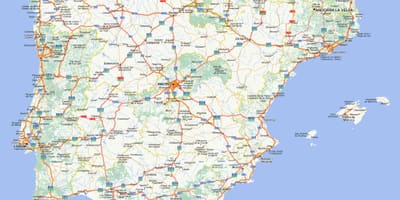 Mapa de carreteras de España con ciudades