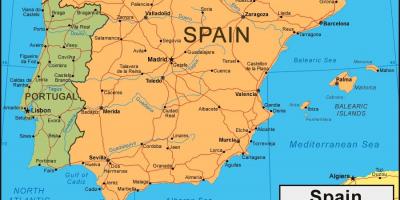 Mapa de España y de los países vecinos