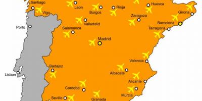 España mapa de aeropuertos