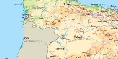 Mapa de España occidental