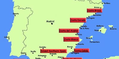 Mapa del sur de España turísticos de