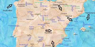 Mapa de España de viento