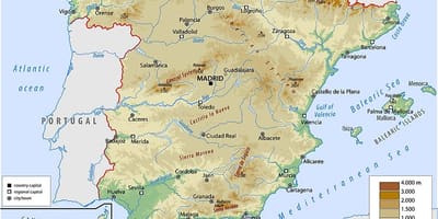 Mapa físico de España